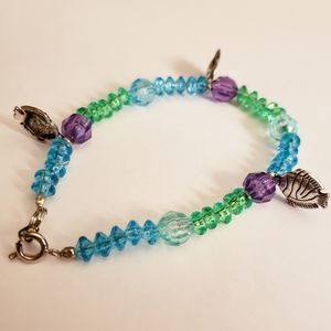 Beaded Fish Charm Bracelet